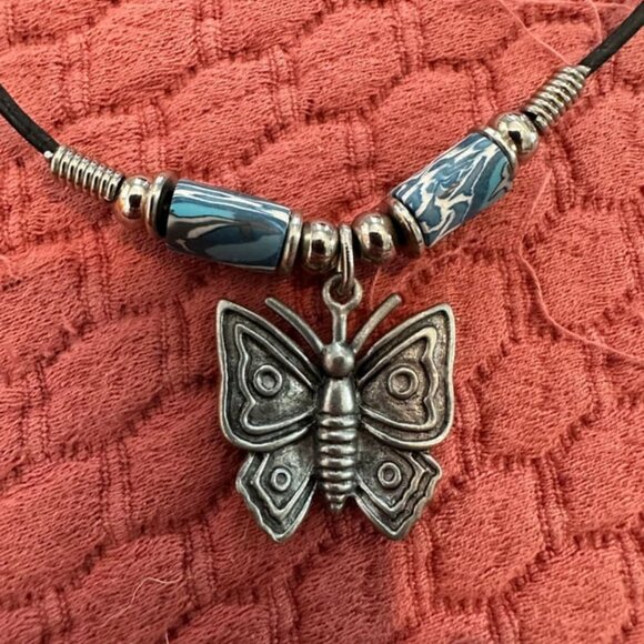 Boho Butterfly Pendant Necklace - Picture 2 of 2